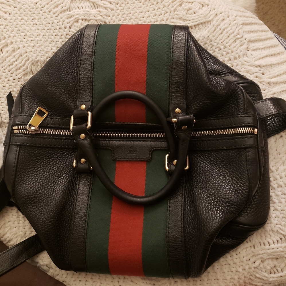 Gucci Leather black Boston bag